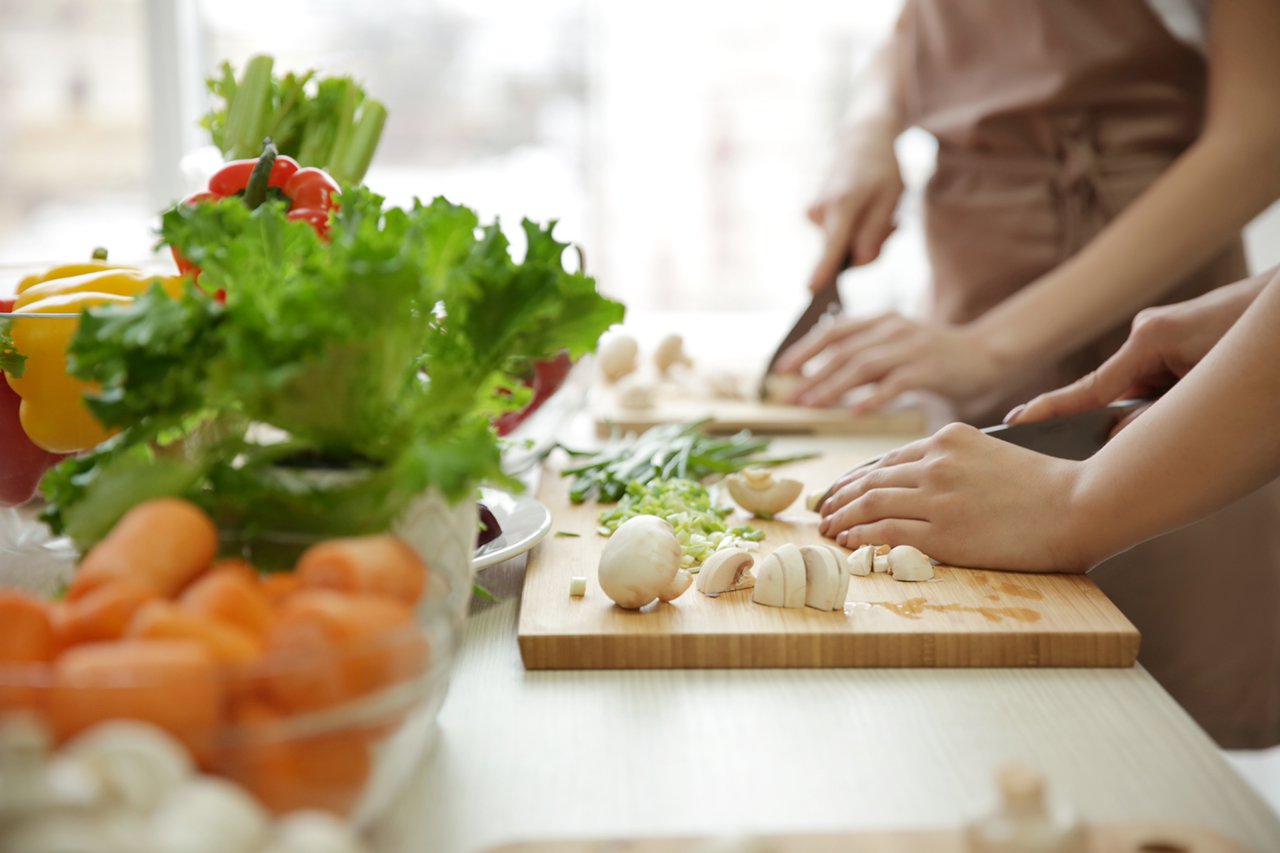 Family cooking in the kitchen